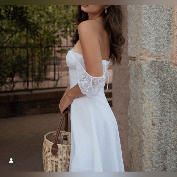 White bridgerton st. Linen dress. Well made high quality - Picture 3 of 8